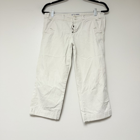 American Eagle Outfitters Capris Pants Women Size 6 Khaki 100% Cotton - Picture 1 of 8